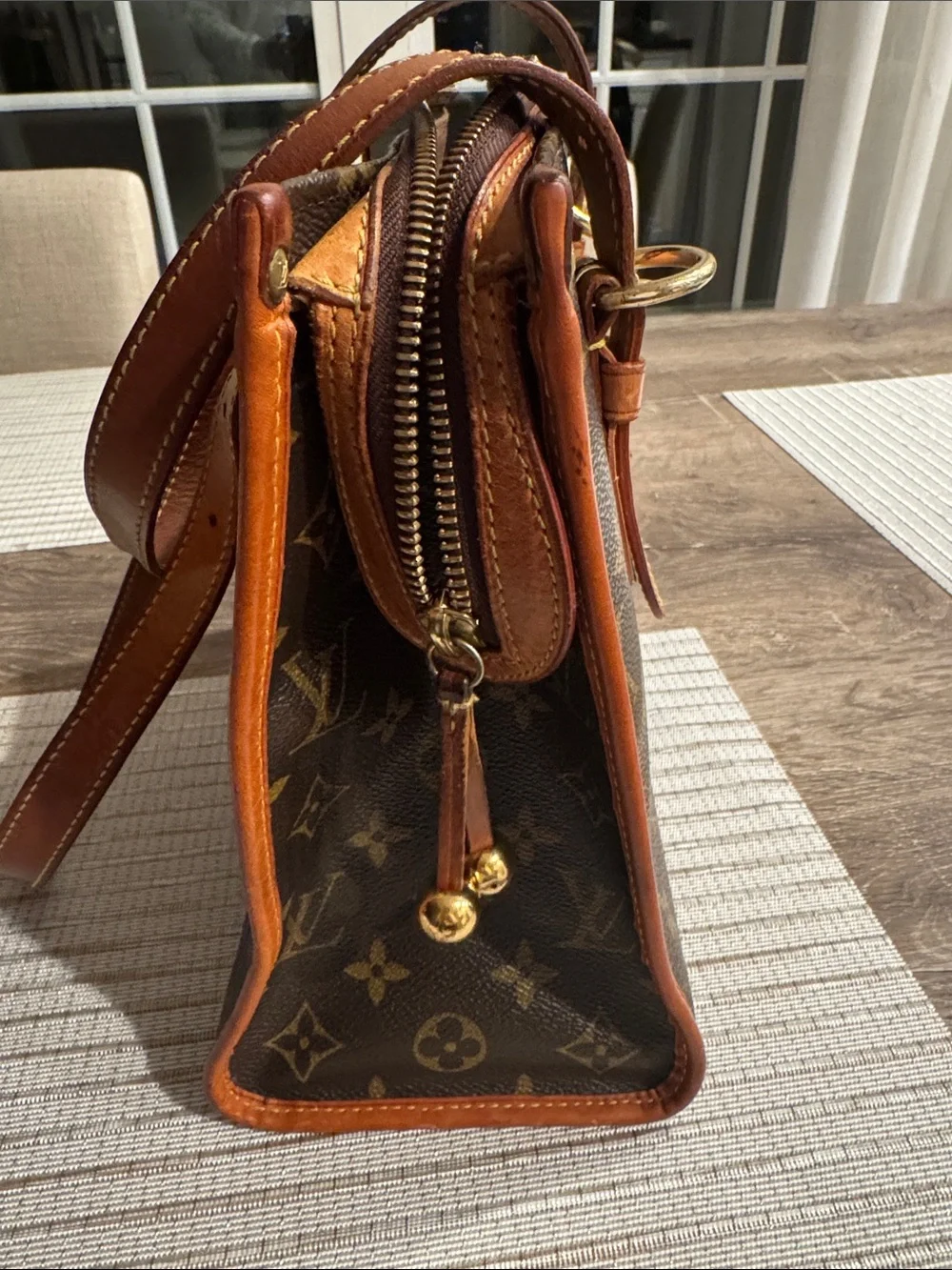 Louis Vuitton Monogram Canvas Messenger Bag with Tan Leather Trim
